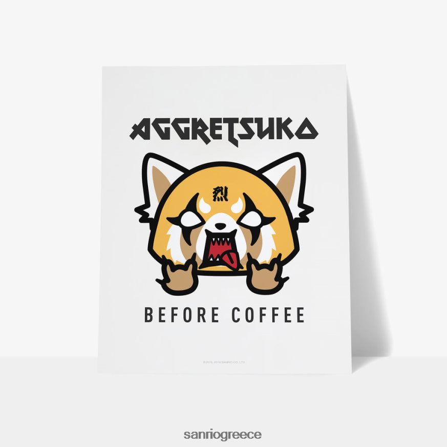 αξεσουάρ γρ Sanrio aggretsuko πριν από τον καφέ εξατομικευμένη εκτύπωση τέχνης 2ZVJ6460
