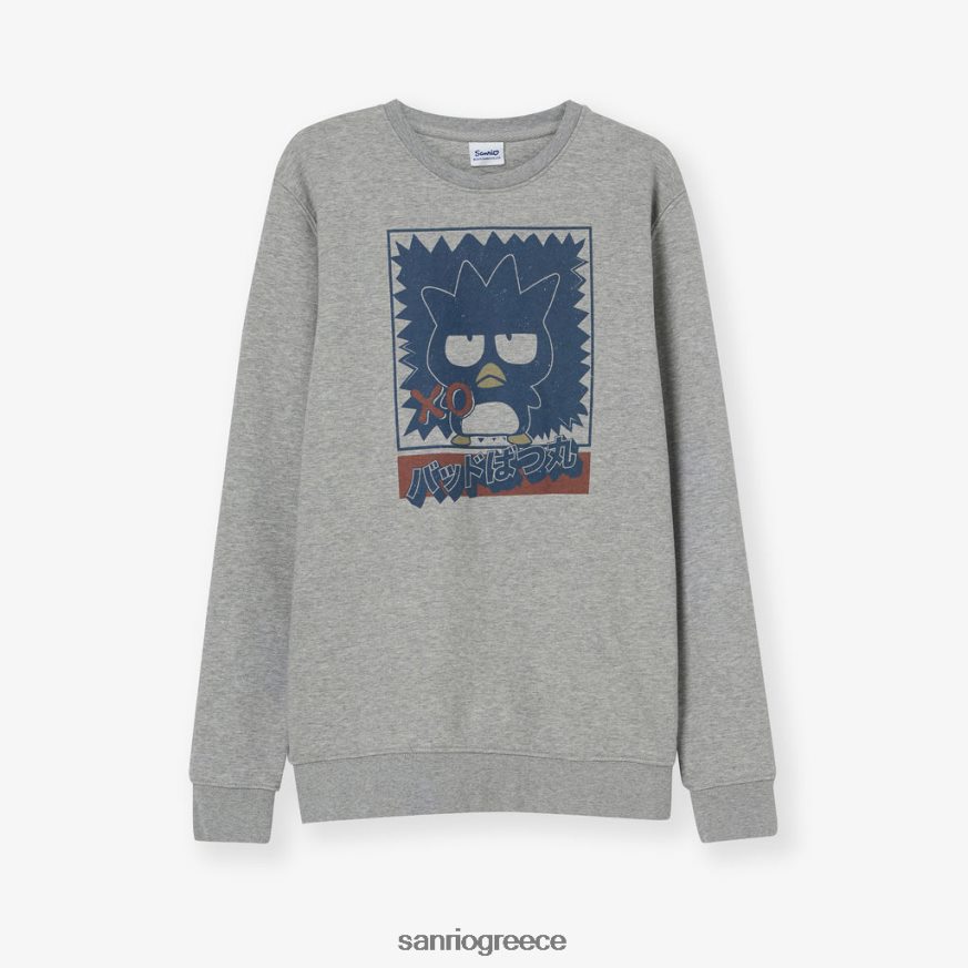 είδη ένδυσης γρ Sanrio badtz-maru ιαπωνικό γραφικό premium φούτερ από οργανικό βαμβάκι γκρι 2ZVJ6412